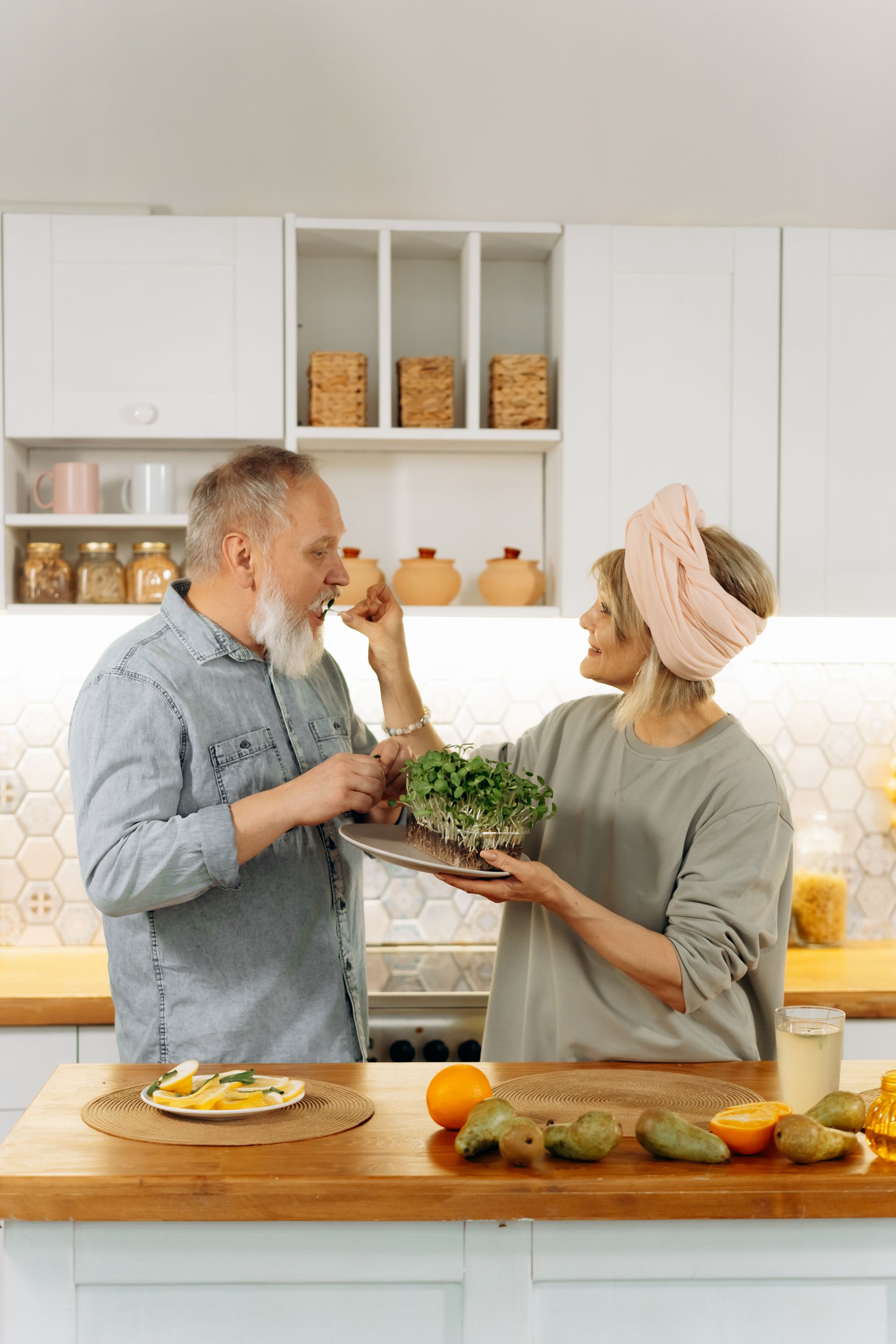 Older couple deciding between prepared meals and meal kits